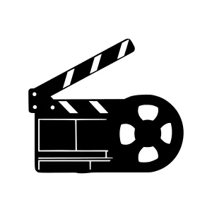 Film Clapperboard Icon - Black Silhouette