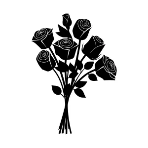 Black Rose Bouquet Silhouette