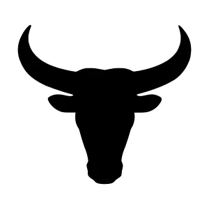 Bull Head Silhouette Vector Icon