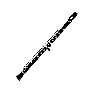 Black Flute Icon - Vector Illustration