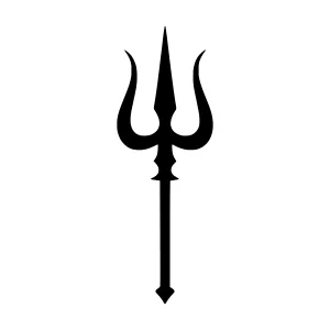 Trident Symbol Icon - Black Outline