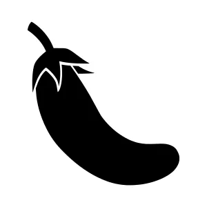 Black Eggplant Silhouette Icon