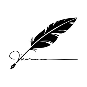 Elegant Feather Quill Pen Illustration