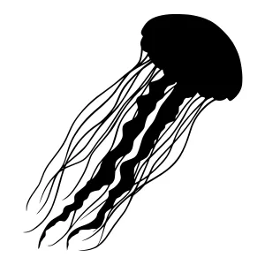 Black Silhouette Jellyfish Illustration