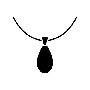 Black Pendant Necklace Icon - Minimalist Vector