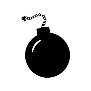 Black Bomb Silhouette Icon