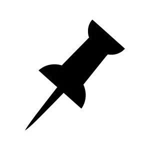 Black Pin Icon - Vector Illustration