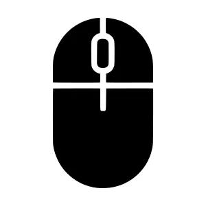 Black Mouse Icon - Vector Illustration