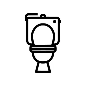 Toilet Icon - Black Outline Vector