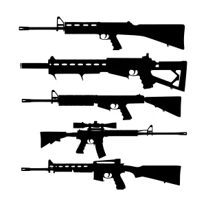Silhouette Rifle Collection - Modern Firearms Vector