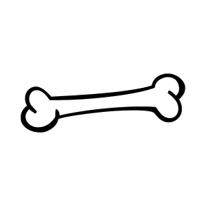 Simple Bone Outline Vector Illustration