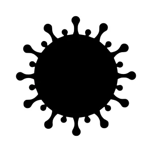 Coronavirus Icon - Black Silhouette