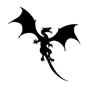 Black Dragon Silhouette Flying