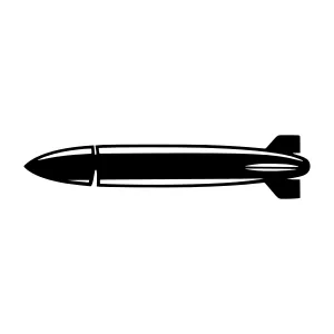 Vintage Zeppelin Illustration - Black & White Vector