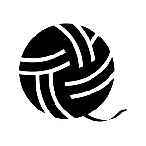 Black Yarn Ball Icon - Minimalist Design