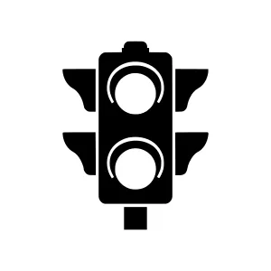 Black Traffic Light Icon - Vector Illustration