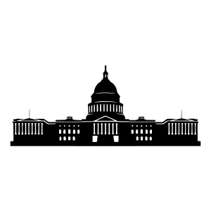 Capitol Building Silhouette - Minimalist Vector