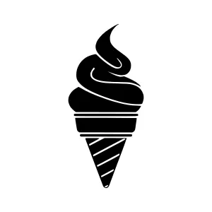 Black Ice Cream Cone Silhouette