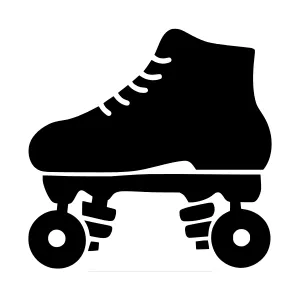 Roller Skate Icon - Black Silhouette