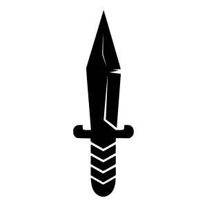 Black Dagger Knife Icon - Vector Illustration