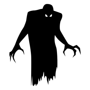 Silhouette Creepy Monster Vector Illustration