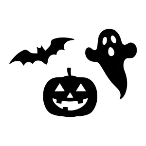 Halloween Icons - Bat, Ghost & Pumpkin