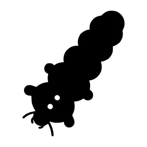 Cute Caterpillar Silhouette Vector Illustration