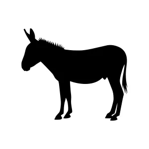 Black Donkey Silhouette Vector Illustration