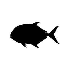 Black Fish Silhouette Vector Icon