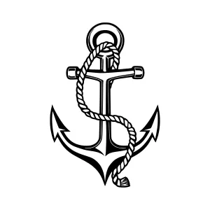 Black & White Anchor Illustration