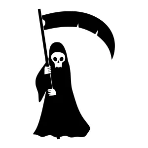 Scary Reaper Silhouette Vector Illustration