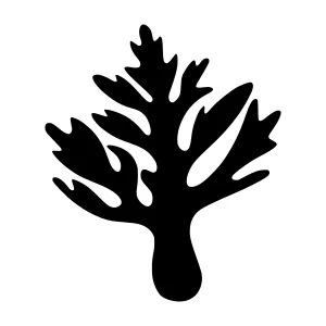 Black Coral Silhouette Vector Icon