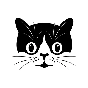 Black Cat Head Silhouette Graphic
