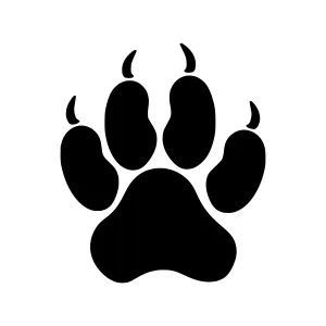 Black Paw Print Icon - Vector Illustration