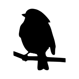 Silhouette Bird on Branch - Minimalist Vector