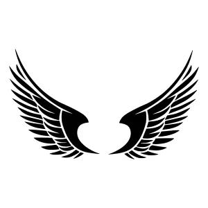 Black Wings Graphic Icon - Vector Illustration