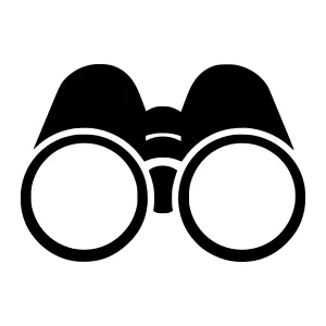 Black Binoculars Icon - Vector Illustration