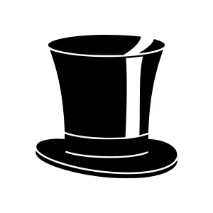 Black Top Hat Silhouette Icon