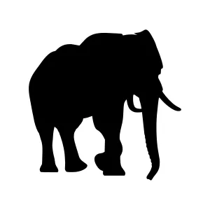 Black Elephant Silhouette Vector