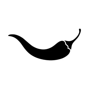 Black Chili Pepper Icon - Vector Illustration