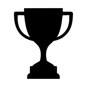 Black Trophy Icon - Vector Illustration