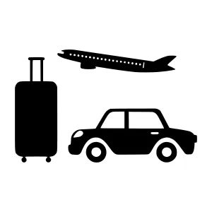 Travel Icons - Suitcase, Car & Airplane
