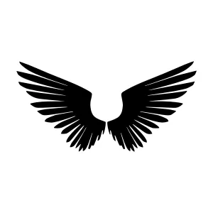 Black Wings Silhouette Vector Graphic