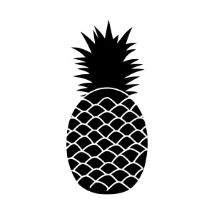 Black Pineapple Silhouette Vector Graphic