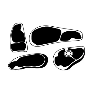 Minimalist Steak Silhouette Set