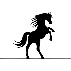 Silhouette Horse - Black Animal Graphic