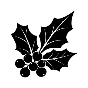 Black Holly Berry Vector Illustration
