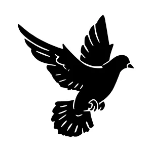 Silhouette Dove Flying - Minimalist Graphic