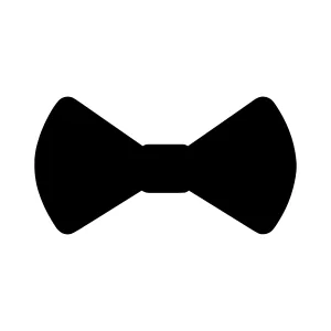 Black Bow Tie Icon - Vector Illustration