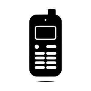 Vintage Mobile Phone Icon - Black Silhouette